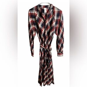 H&M plaid belted dress